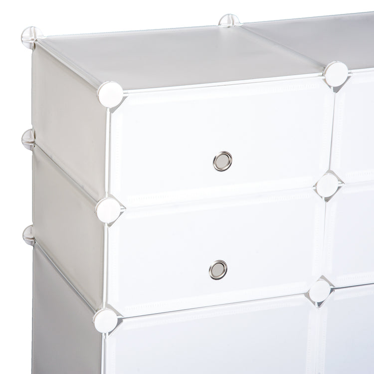 Armadio Guardaroba Scarpiera Modulare in Plastica 6 Cubi Bianco 75x37x73 cm