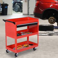 Carrello Porta Attrezzi da Officina Rosso 70x35x75.5 cm