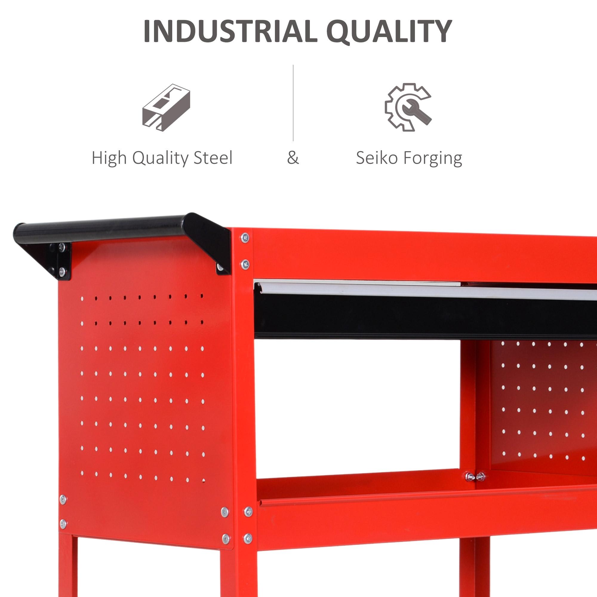 Carrello Porta Attrezzi da Officina Rosso 70x35x75.5 cm