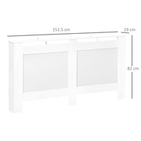 Copritermosifone in Legno a Griglia Bianco 151.5x82x19 cm