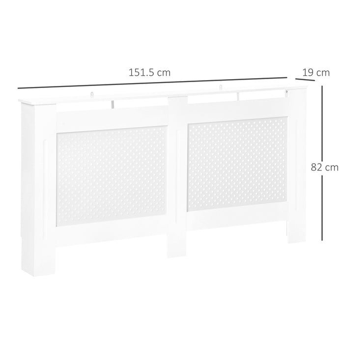 Copritermosifone in Legno a Griglia Bianco 151.5x82x19 cm