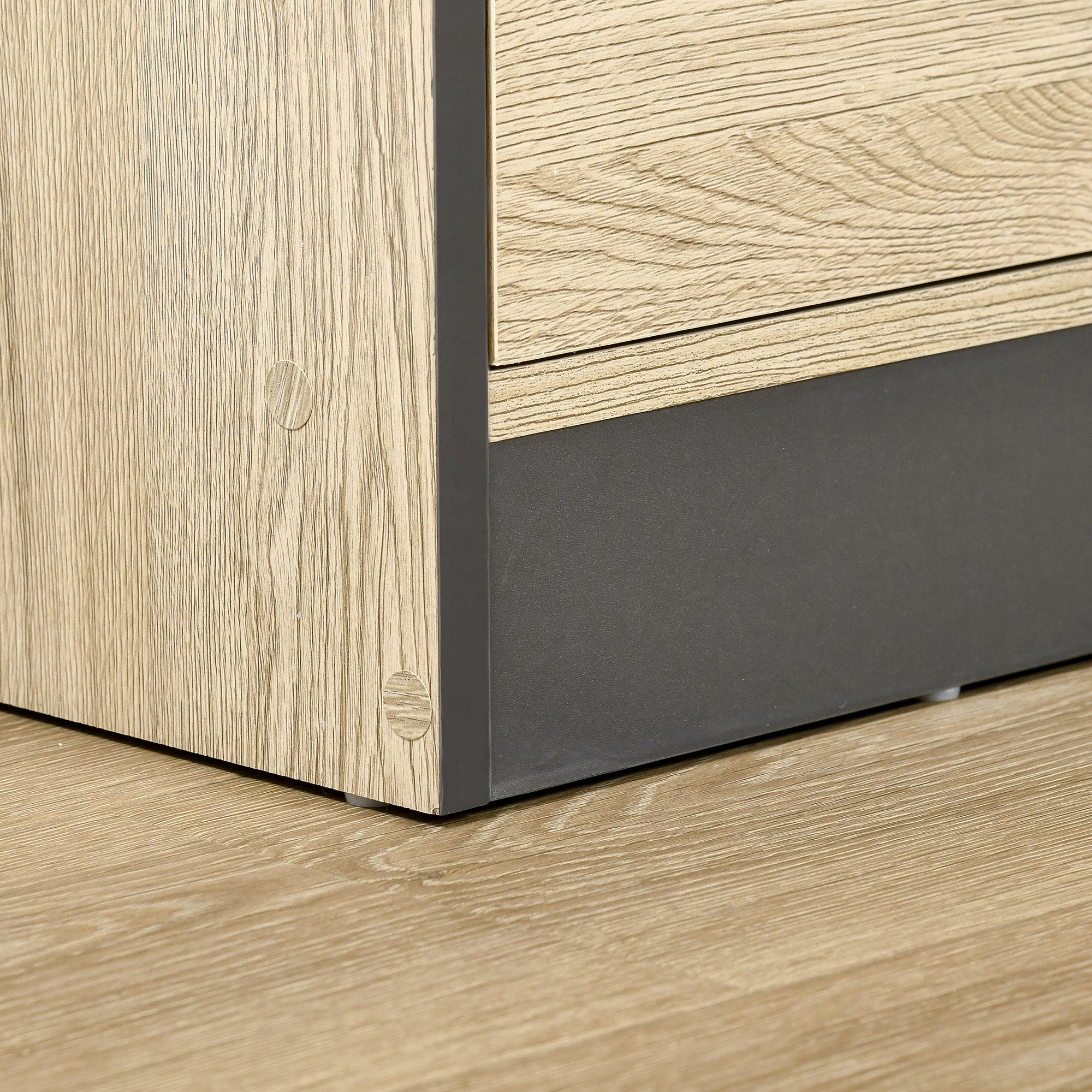 Mobile da Cucina Credenza 4 Ripiani in Legno Rovere e Nero 90x39x169 cm