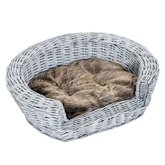 Cuccia Interno per Animali Domestici con cuscino Grigio marrone 57x46x17.5 cm