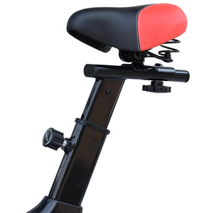 Cyclette per Allenamento Aerobico con Display LCD Nero e Rosso