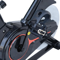 Cyclette per Allenamento Aerobico con Display LCD Nero e Rosso