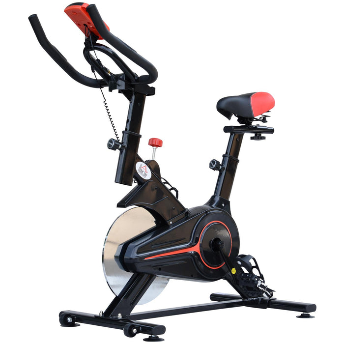 Cyclette per Allenamento Aerobico con Display LCD Nero e Rosso