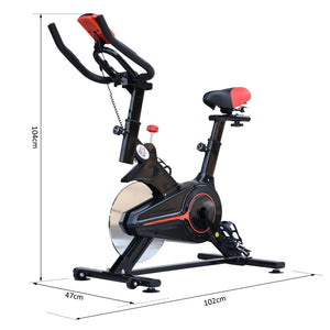 Cyclette per Allenamento Aerobico con Display LCD Nero e Rosso