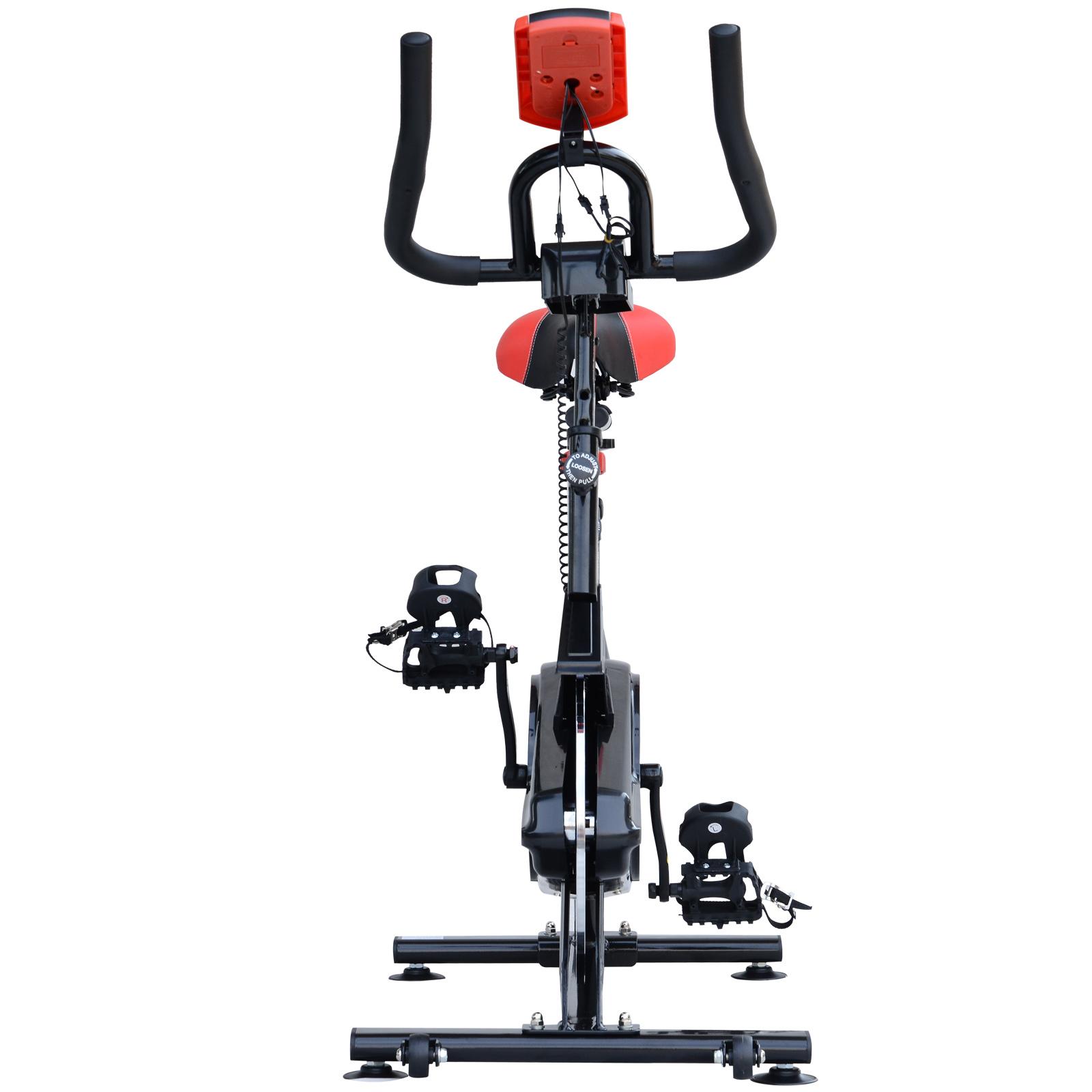 Cyclette per Allenamento Aerobico con Display LCD Nero e Rosso