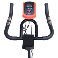 Cyclette per Allenamento Aerobico con Display LCD Nero e Rosso