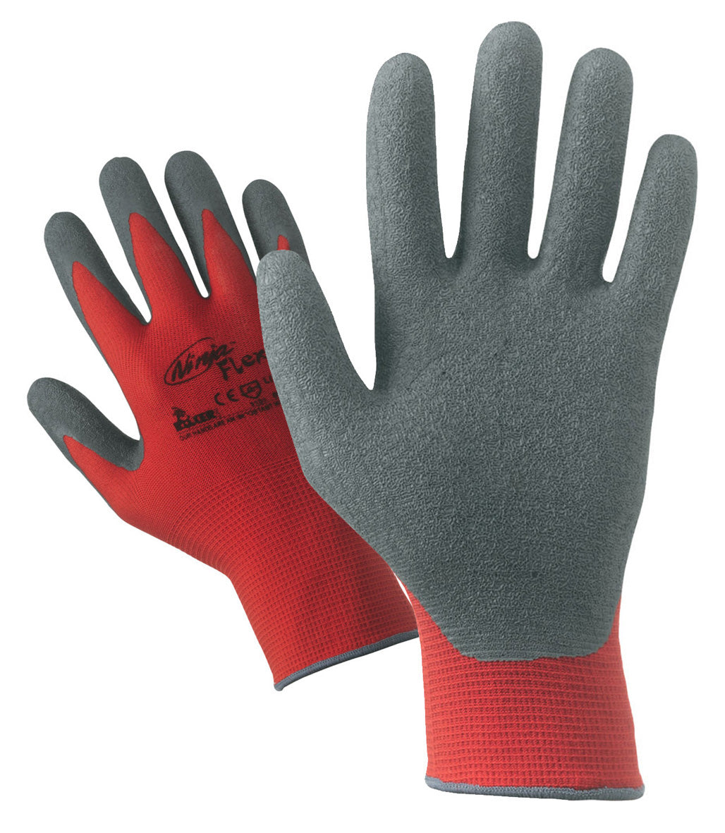 GUANTI NYLON/LATTICE ROSSO/GRIGIO TG.10  PA 12,0