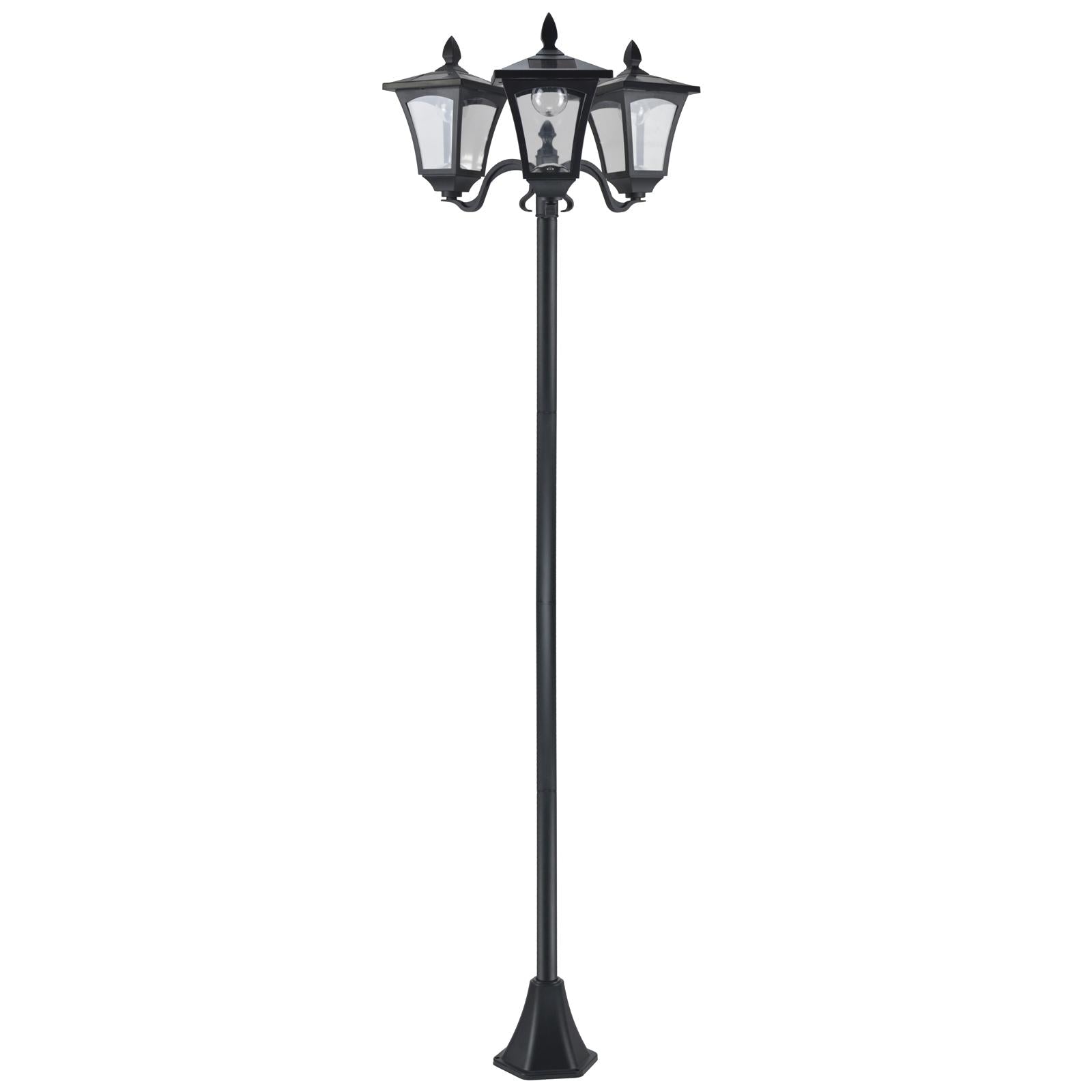 Lampione da Giardino Led a Energia Solare Nero 182.5 cm