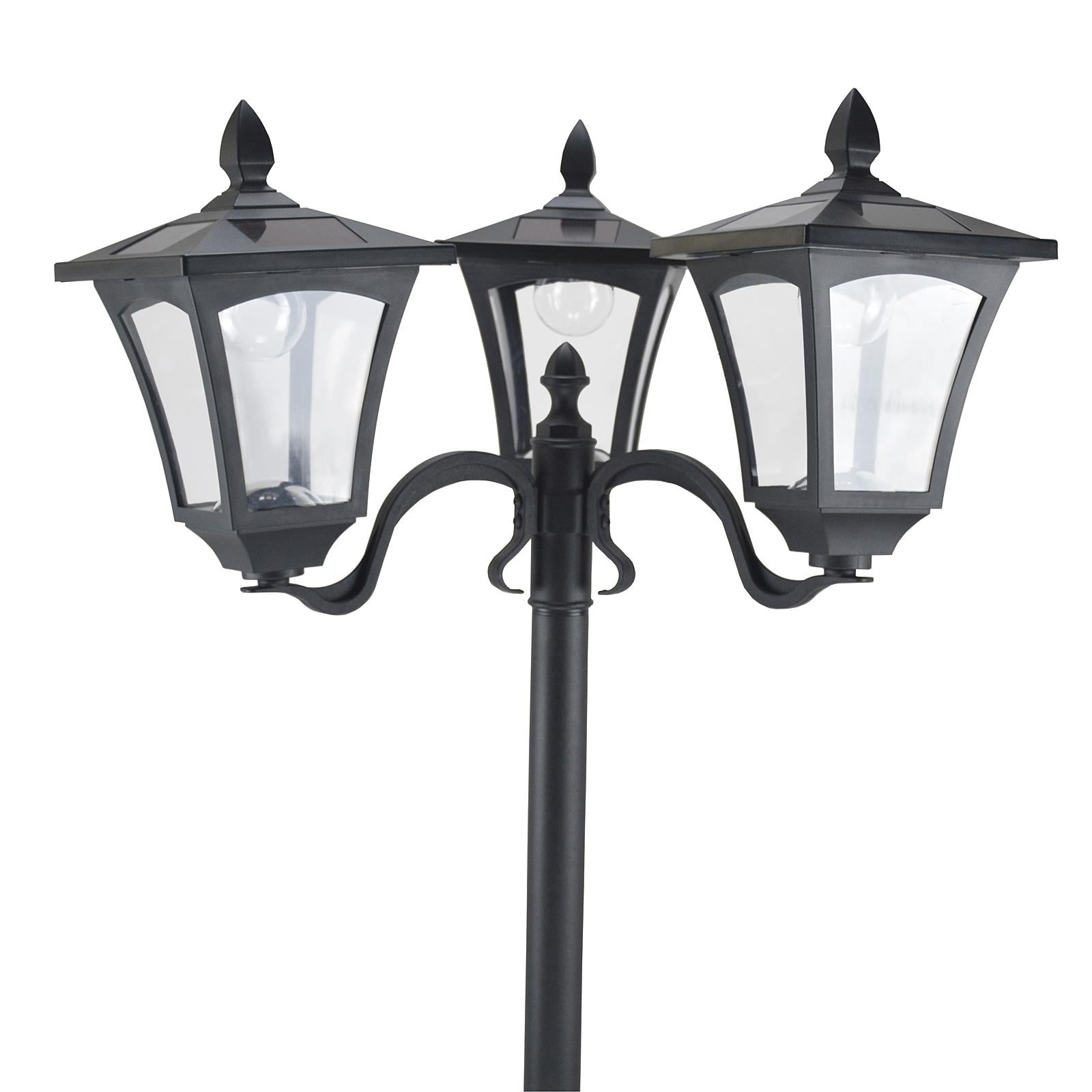 Lampione da Giardino Led a Energia Solare Nero 182.5 cm