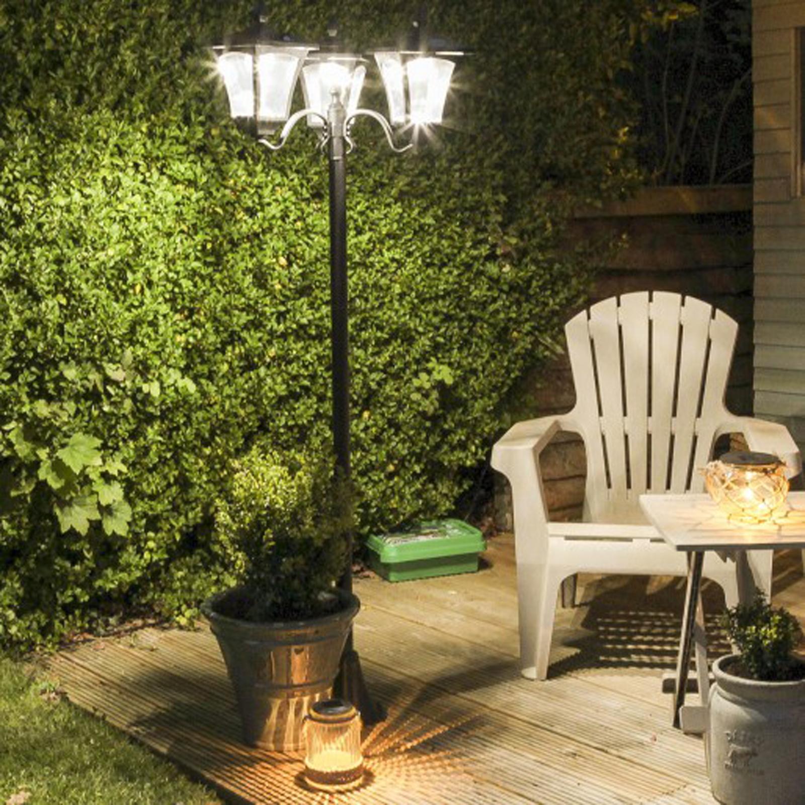 Lampione da Giardino Led a Energia Solare Nero 182.5 cm