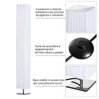 Lampada da Terra con Piantana in Tessuto Bianco