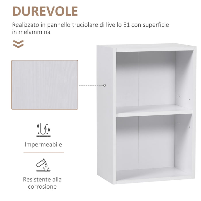 Mobiletto Libreria con Ripiano in Legno Bianco 40x24x61 cm