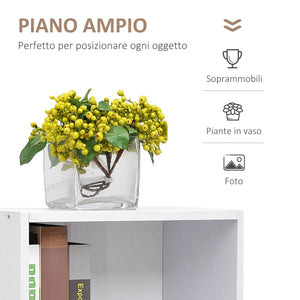 Mobiletto Libreria con Ripiano in Legno Bianco 40x24x61 cm