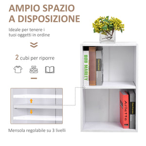 Mobiletto Libreria con Ripiano in Legno Bianco 40x24x61 cm