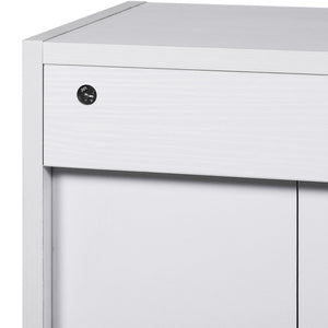 Mobiletto Libreria con Ripiano in Legno Bianco 40x24x61 cm