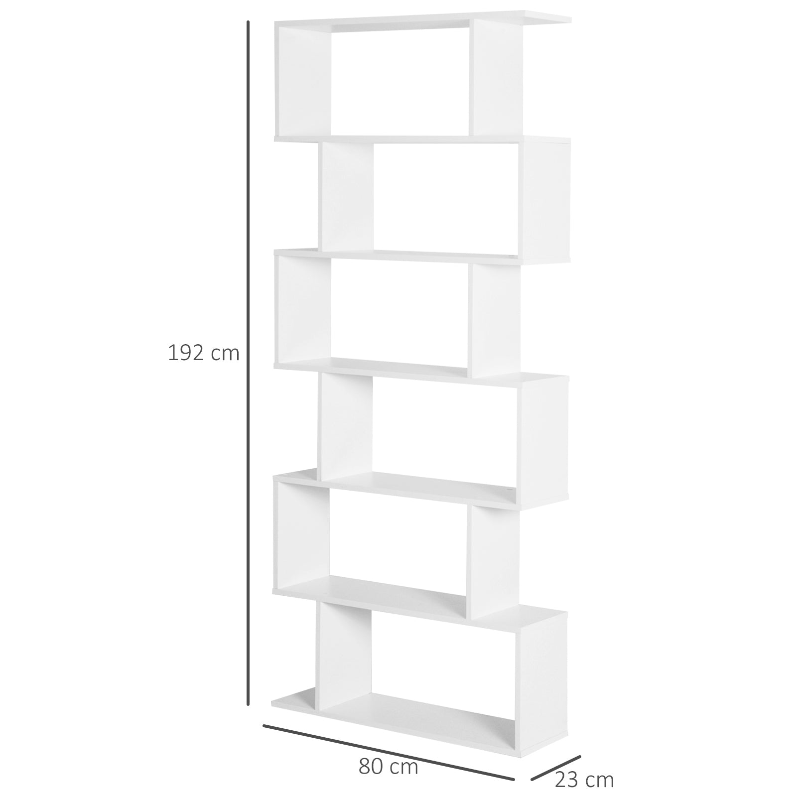 Libreria di Design Moderno Scaffale Bianco 80x23x192 cm