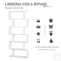 Libreria di Design Moderno Scaffale Bianco 80x23x192 cm