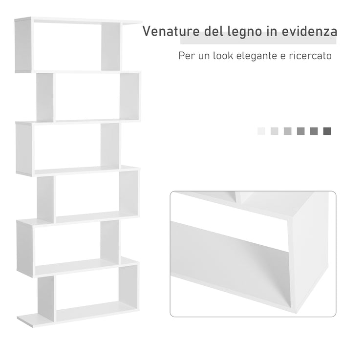 Libreria di Design Moderno Scaffale Bianco 80x23x192 cm