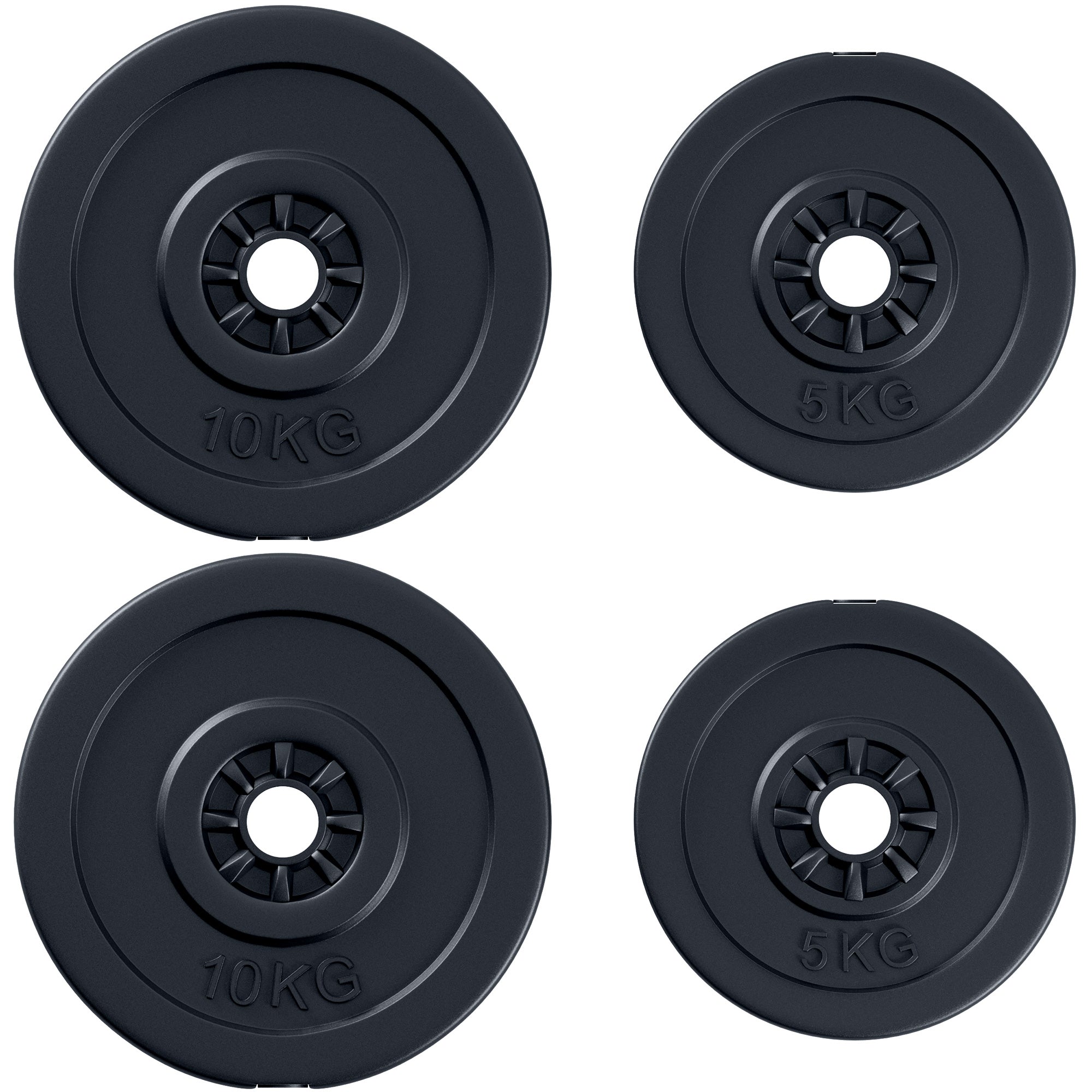 Set di 4 dischi pesi per bilanciere totale 30KG - 2x5kg e 2x10kg