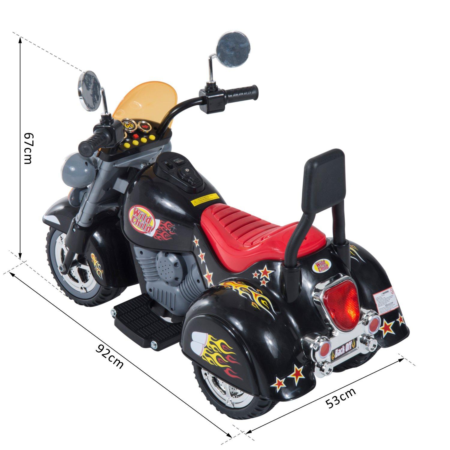 Moto Elettrica per Bambini 6V Chopper Nera