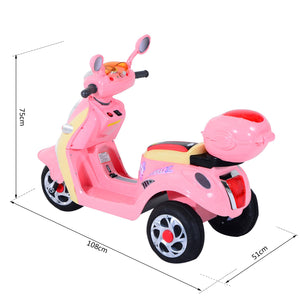 Moto Elettrica per Bambini 6V Motorino Rosa