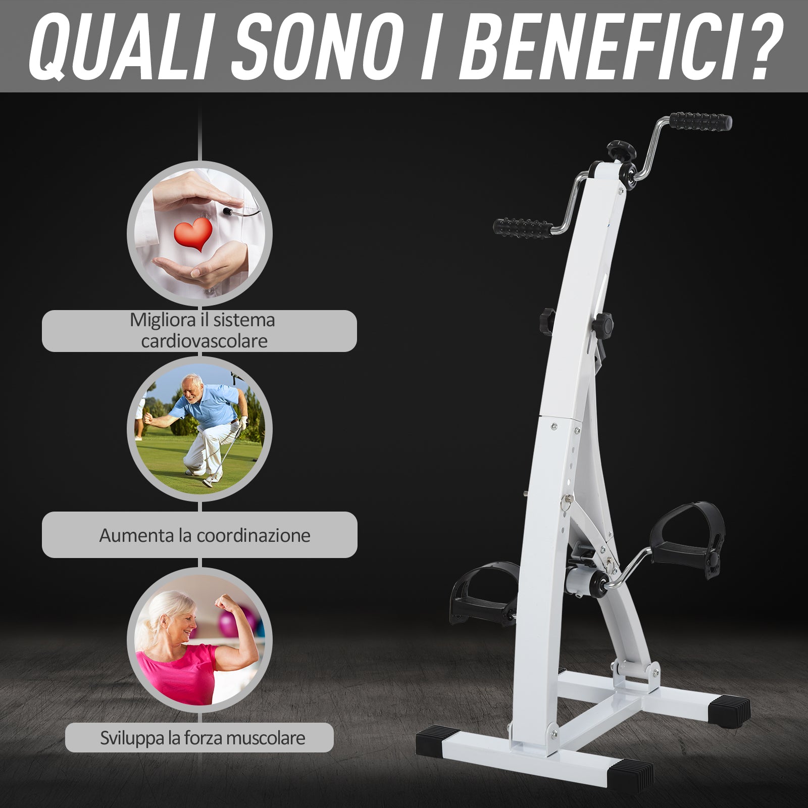 Bi Ciclo Cyclette Pedaliera Gambe e Braccia Manuale