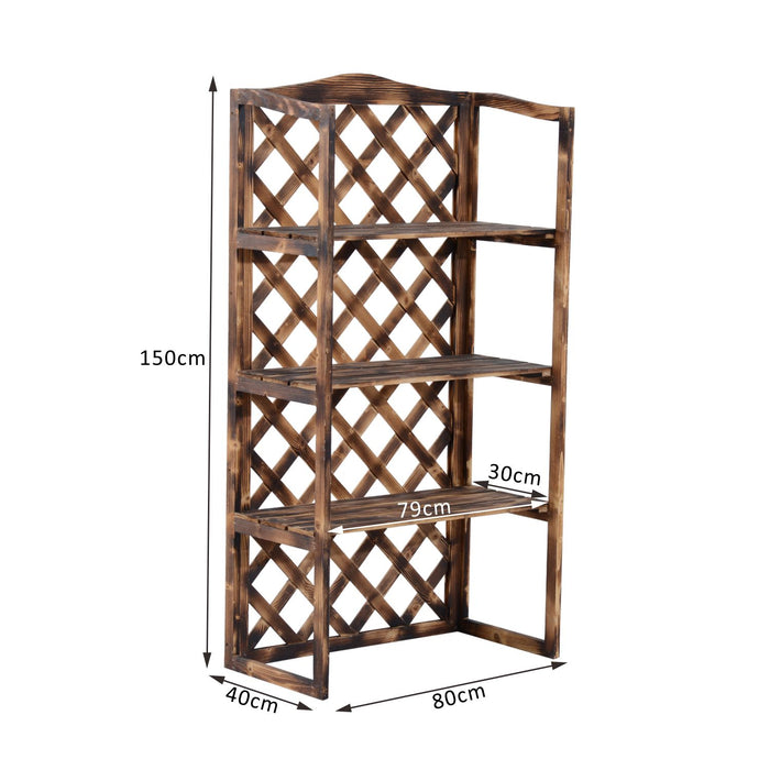 Portapiante Scaffalatura Fioriera a 3 Ripiani in Legno di Abete 80x40x150 cm