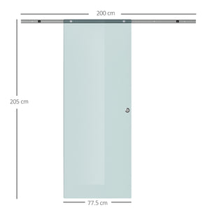 Porta Scorrevole Vetrata 77,5x205 cm Smerigliata