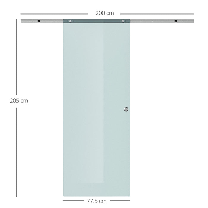 Porta Scorrevole Vetrata 77,5x205 cm Smerigliata