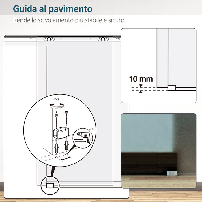 Porta Scorrevole Vetrata 77,5x205 cm Smerigliata