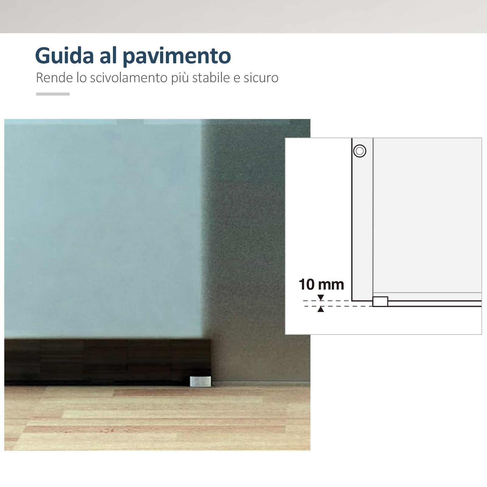 Porta Scorrevole Vetrata 90x205 cm Satinata a Strisce Trasparenti