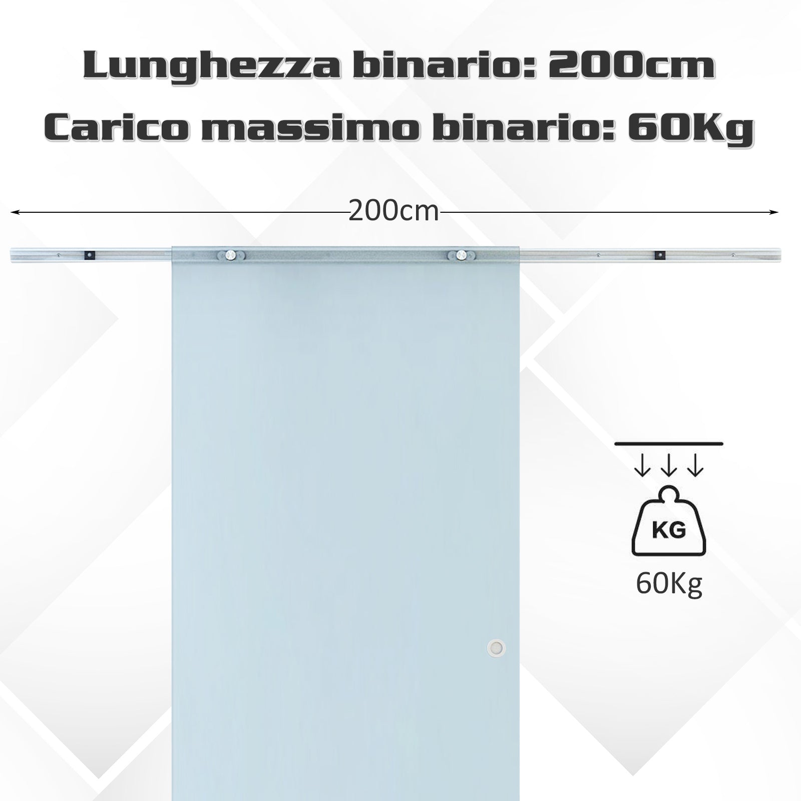 Porta Scorrevole Vetrata 90x205 cm Smerigliata