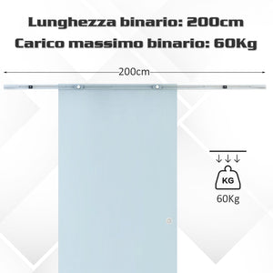 Porta Scorrevole Vetrata 90x205 cm Smerigliata