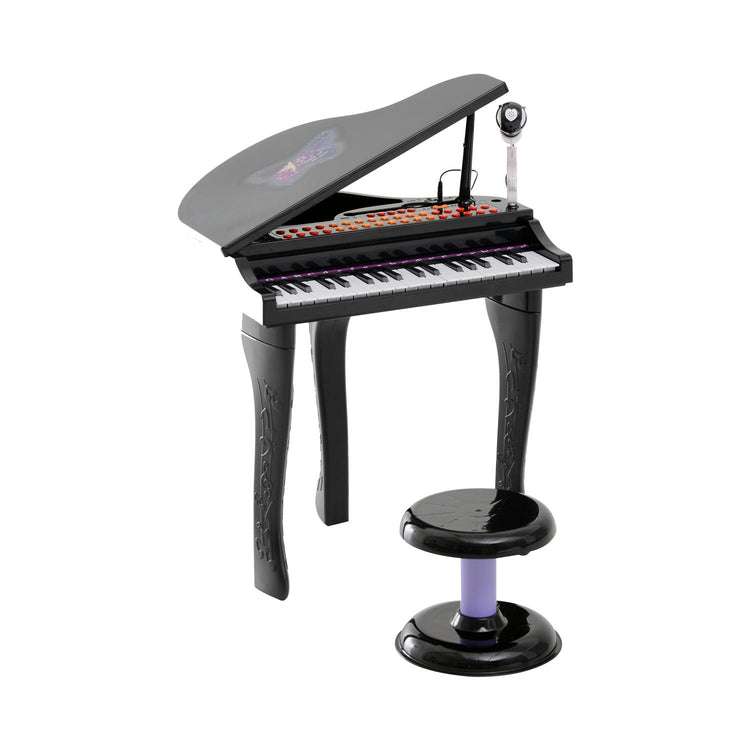 Mini Pianoforte Giocattolo per Bambini con Microfono e Sgabello Nero