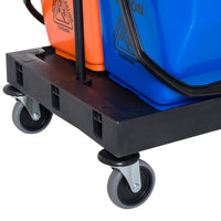 Carrello Pulizie Professionale Multiuso con 2 Secchi Capacità 18L e Ruote Blu