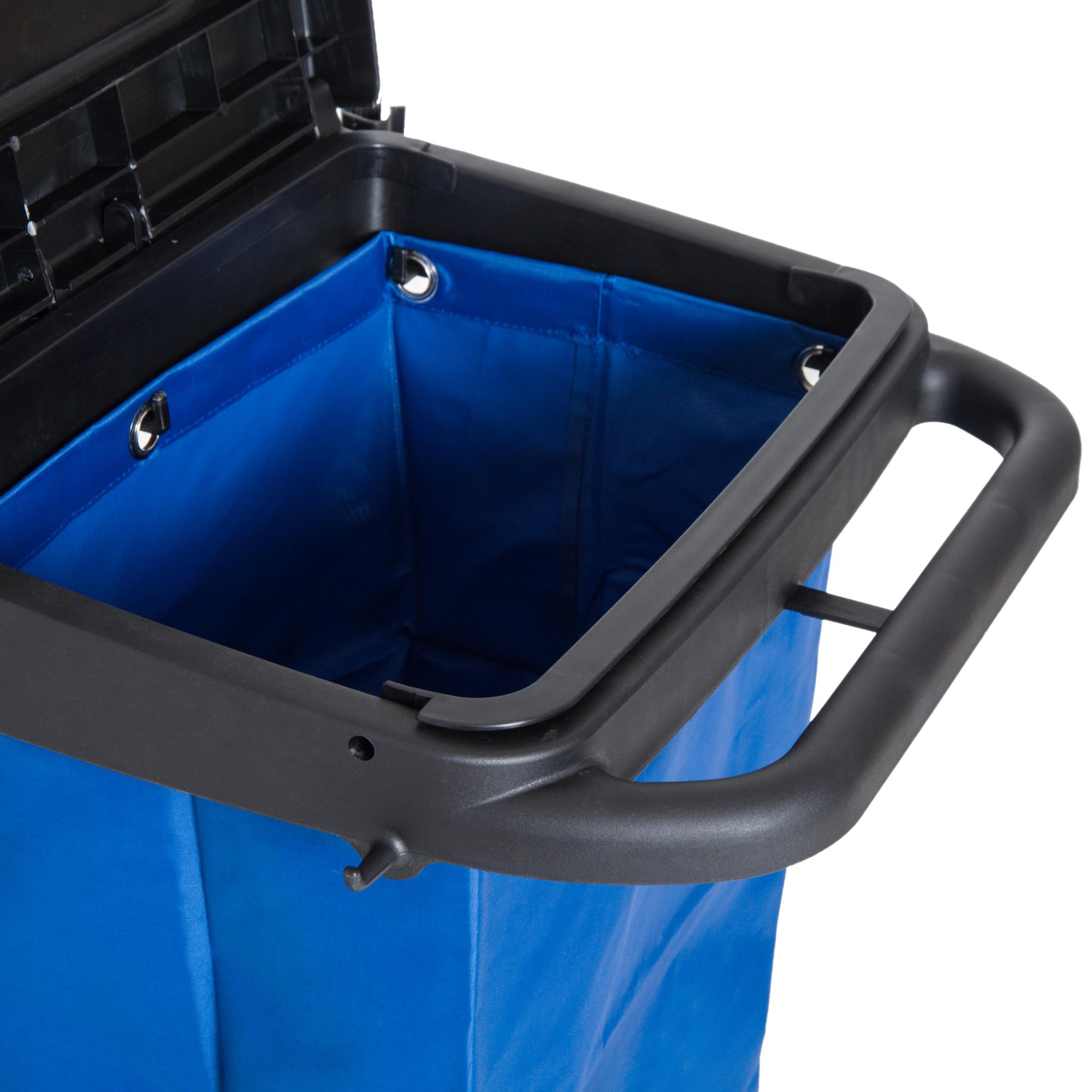 Carrello Pulizie Professionale Multiuso con 2 Secchi Capacità 18L e Ruote Blu