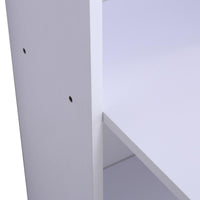 Scrivania da Ufficio con Libreria in Legno Bianco 120x55x120 cm