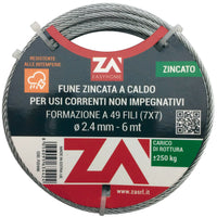 CAVETTO ACCIAIO ZINCATO ANTIGIRO 133F D.6 MT 25  PZ 1,0