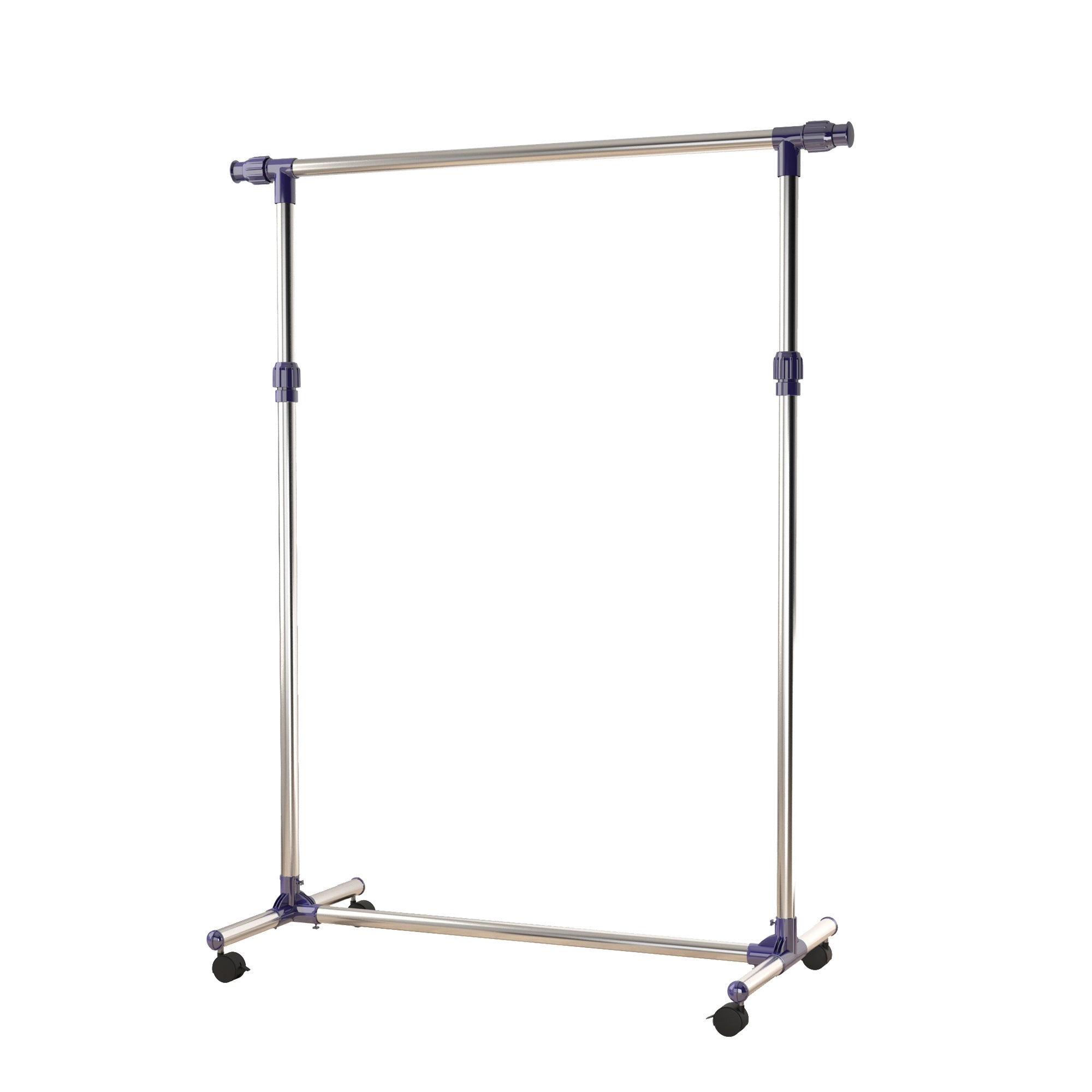 Stender Appendiabiti Larghezza e altezza regolabili con Ruote in Acciaio Inox 160x170 cm