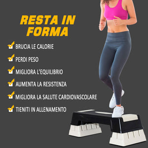 Step Professionale da Aerobica Fitness 76x29x12.5 cm/17.5 cm/22.5 cm