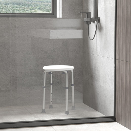 Sgabello per doccia bagno altezza regolabile antiscivolo bianco