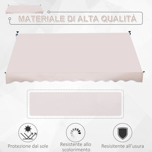 Tenda da Sole Avvolgibile 3x1.5m Autoportante Beige