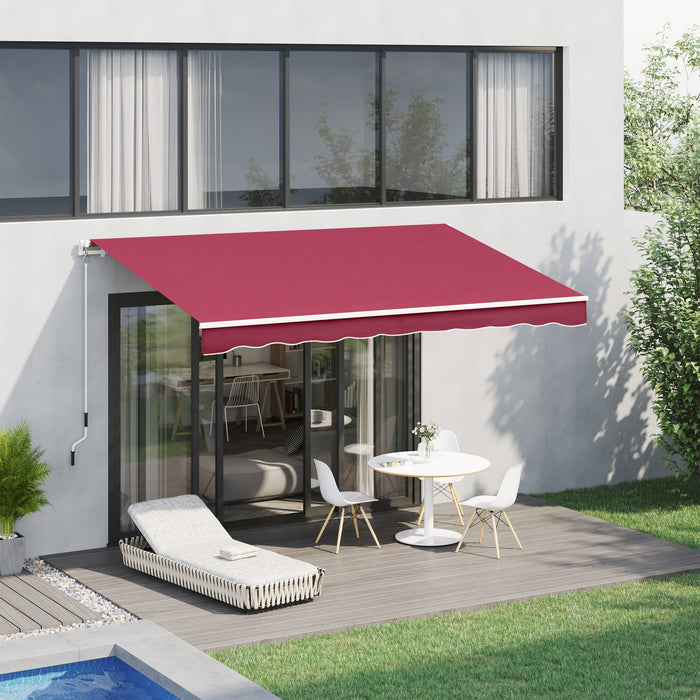 Tenda da Sole Avvolgibile a Parete 3x2.5m in Poliestere Rosso Bordeaux