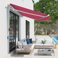 Tenda da Sole Avvolgibile a Parete 3x2.5m in Poliestere Rosso Bordeaux