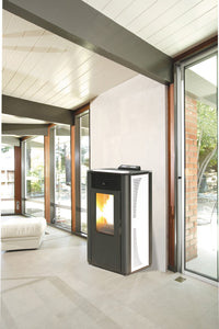 stufa pellet 14 kw king 14 idro bianco cod:ferx.17370