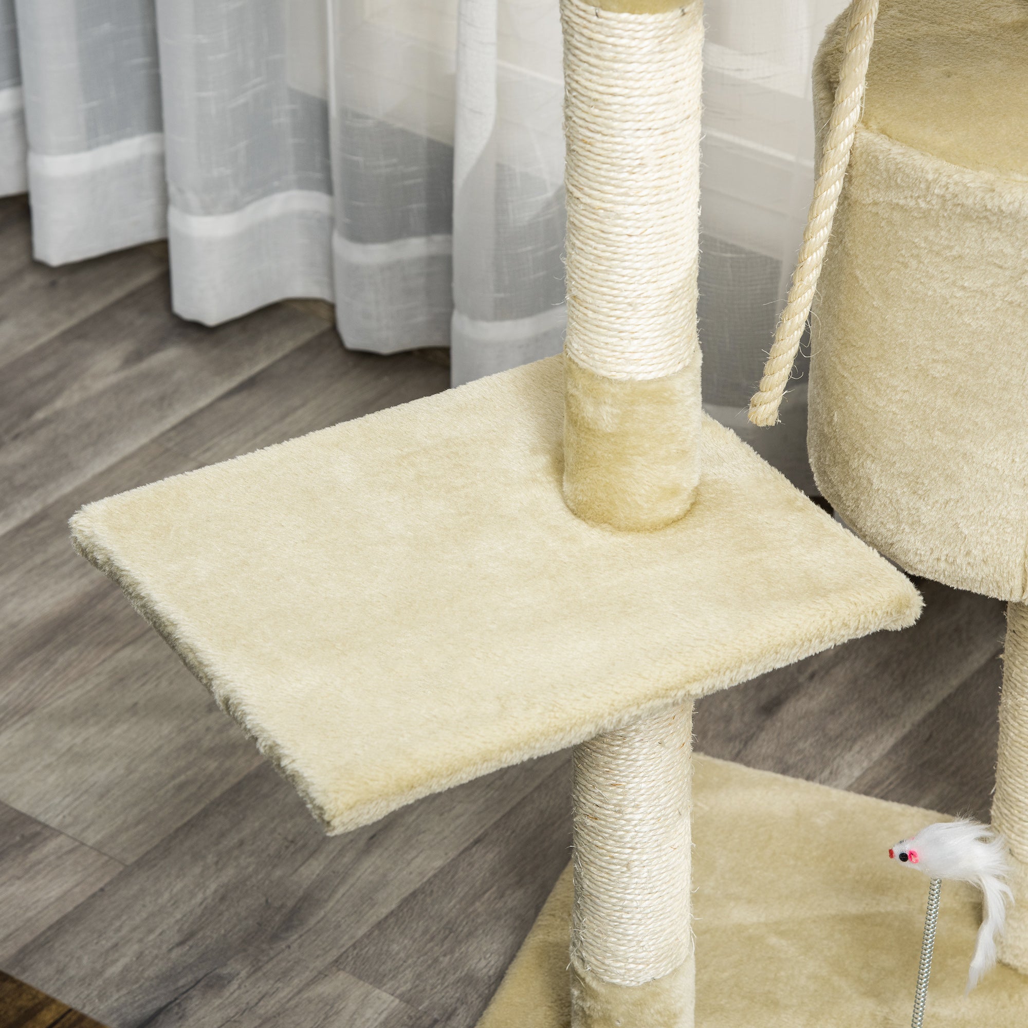 Albero Tiragraffi per Gatto beige 75x40x112 cm