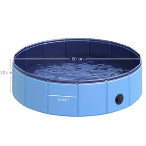 Piscina Pieghevole per Cani in PVC Blu Ø80x20 cm